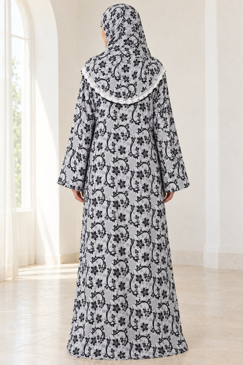 Yaqeen Women’s One-Piece Islamic Prayer Dress with Attached Hijab