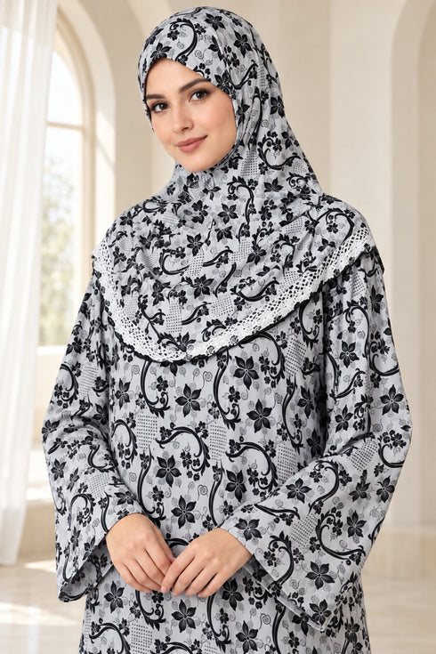 Yaqeen Women’s One-Piece Islamic Prayer Dress with Attached Hijab