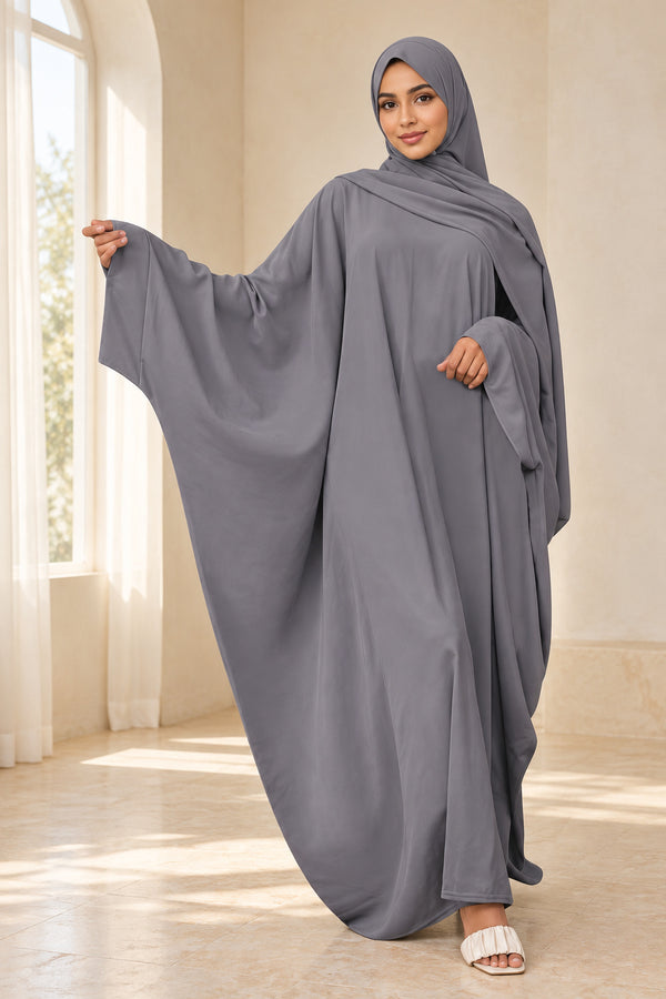 Odizli Women’s Muslim Prayer Dress with Long Batwing Sleeves