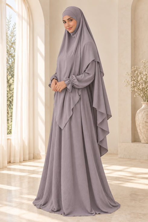 Yaqeen Women’s Abaya and Diamond-Cut Khimar Two-Piece Prayer Set