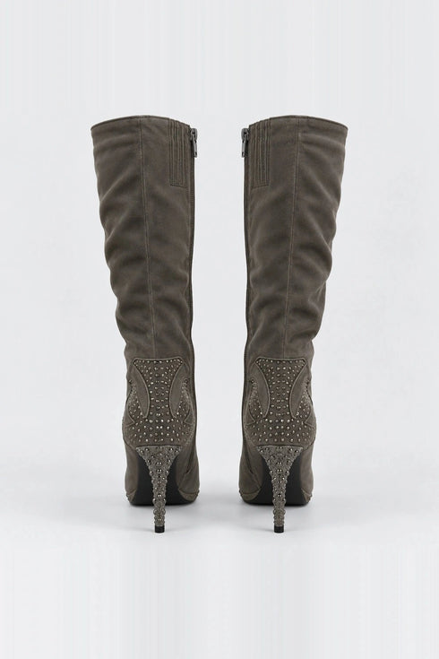 Women’s Embellished High Heel Winter Boots – AB3779