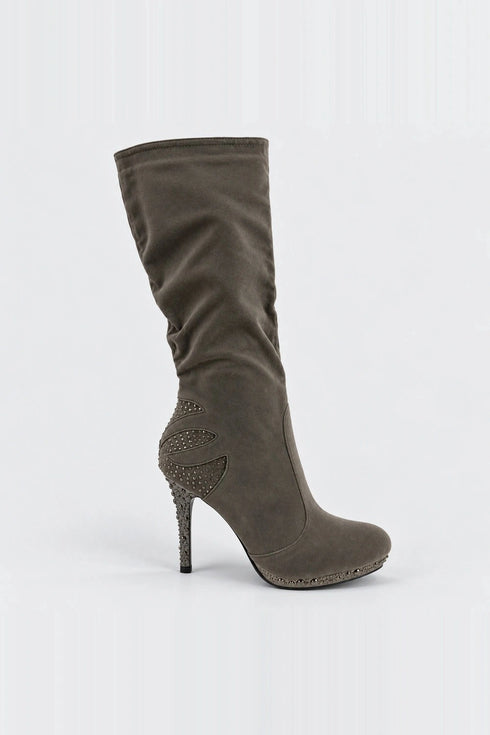 Women’s Embellished High Heel Winter Boots – AB3779