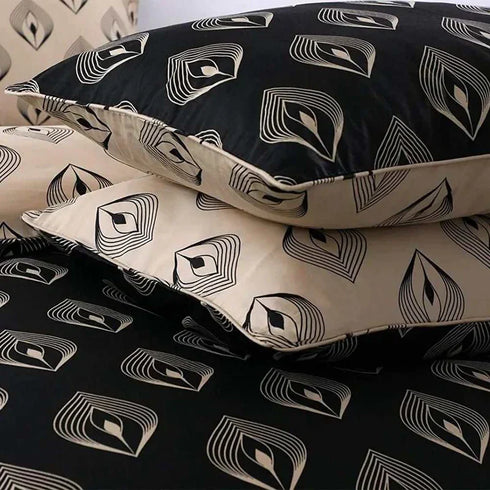 Egyptian cotton Lantern Black & gold Duvet Cover set - 220 Thread