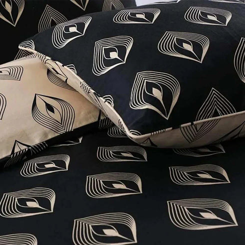 Egyptian cotton Lantern Black & gold Duvet Cover set - 220 Thread