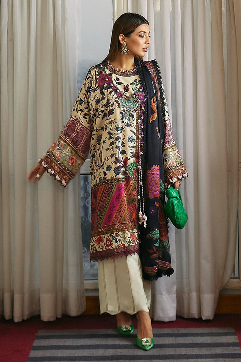 Sana Safinaz Embroidered Linen piece Suit M233-001A-CU
