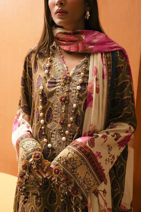 Sana Safinaz Embroidered Linen piece Suit M233-004B-CU