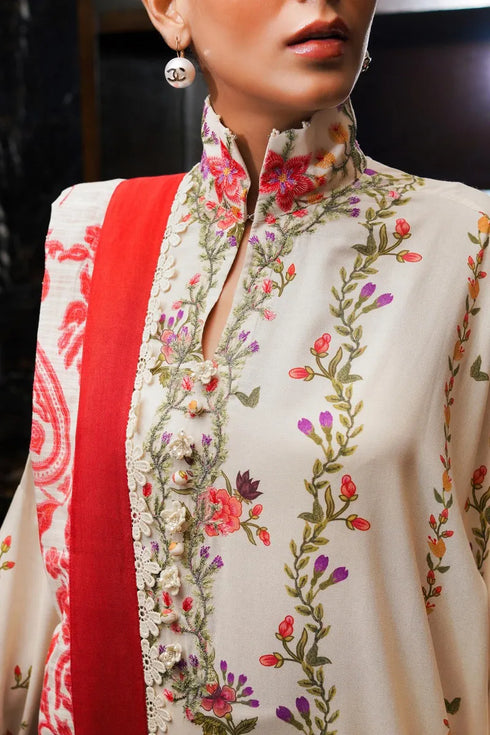 Sana Safinaz Embroidered Linen piece Suit M233-009B-CQ
