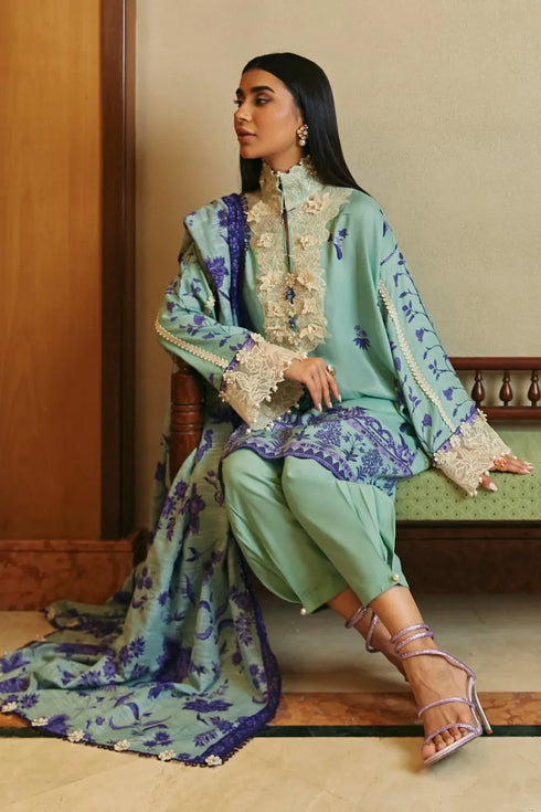 Sana Safinaz Embroidered Linen piece Suit M233-010B-CQ