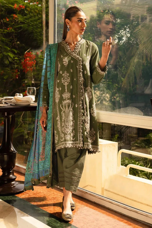Sana Safinaz Embroidered Slub 3 piece Suit M233-017A-CP
