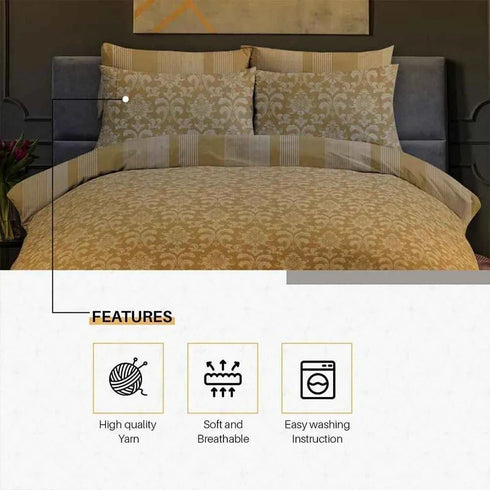 Istanbul Mustard Duvet Cover Set | 100% Cotton | Stylish Print