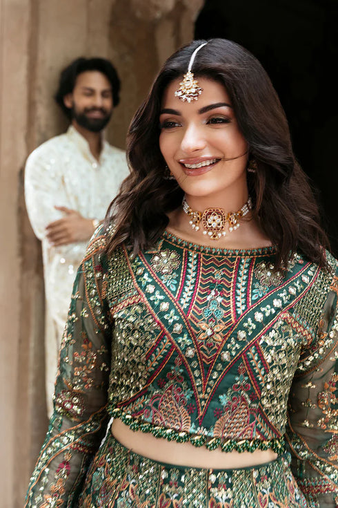 Ramsha Embroidered Organza Lehnga Choli SF-06- YAAD