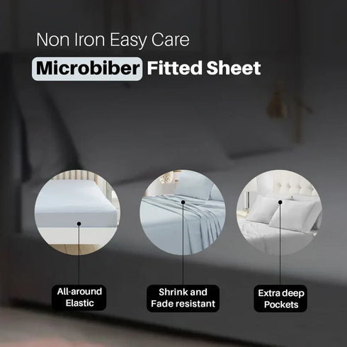 Shrinkage and Fade Resistant Deep Fitted Microfiber Sheets 30cm-Silver