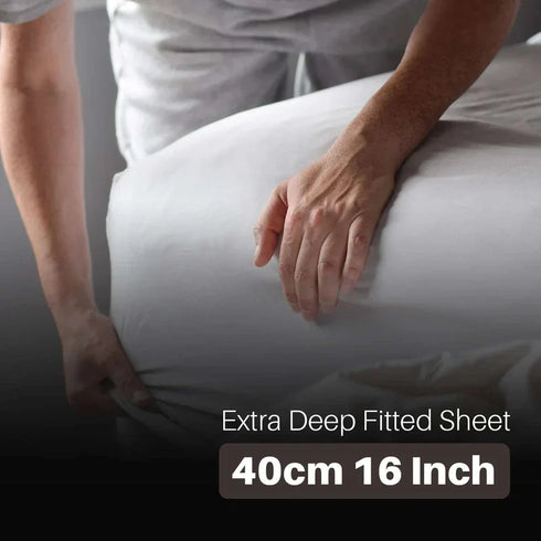 Extra Deep Fitted Microfiber Sheets 40cm, Shrinkage & Fade Resistant-Navy Blue