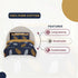 Pure Cotton Reversible Duvet Set - Sweet Dreams Navy Mustard Quilt Cover Set