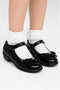 Girls Black Patent Mary Jane School Shoes with Bow-BS-MACHA