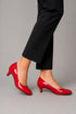 Women Round Toe Kitten Heel Shoes Red Patent G-20 PLUS