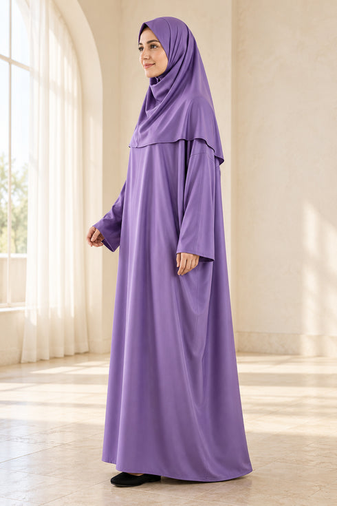 Women’s Muslim Prayer Dress Set with Hijab and Prayer Beads