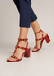 Women's Red Patent Gladiator Block Heel Sandals Multi Strap Open Toe BS-7
