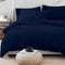 4 Piece Complete Bedding Set Duvet Cover Set With Fitted Bed Sheet & Pillowcases - Navy Blue