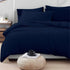 4 Piece Complete Bedding Set Duvet Cover Set With Fitted Bed Sheet & Pillowcases - Navy Blue