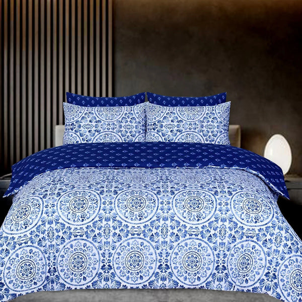 Greek Blue Duvet Cover Set - 100% Cotton for a Stylish Bed