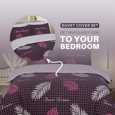 Sweet Dream Aubergine Duvet Cover Set - 100% Cotton for a Stylish Bed