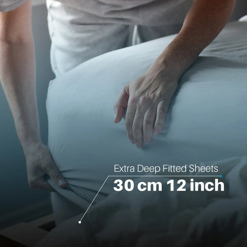 200 Thread Count 30cm Fitted Sheet - 100% Egyptian Cotton, White