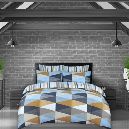M33 Multi Duvet Cover Set - 100% Cotton for a Stylish Bed