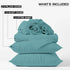 4 Piece Complete Bedding Set Duvet Cover Set With Fitted Bed Sheet & Pillowcases - Duck Egg