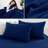 4 Piece Complete Bedding Set Duvet Cover Set With Fitted Bed Sheet & Pillowcases - Navy Blue
