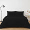 4 Piece Complete Bedding Set Duvet Cover Set With Fitted Bed Sheet & Pillowcases - Black