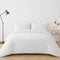 4 Piece Complete Bedding Set Duvet Cover Set With Fitted Bed Sheet & Pillowcases - White