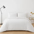 4 Piece Complete Bedding Set Duvet Cover Set With Fitted Bed Sheet & Pillowcases - White