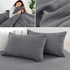 4 Piece Complete Bedding Set Duvet Cover Set With Fitted Bed Sheet & Pillowcases - Grey