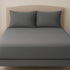 4 Piece Complete Bedding Set Duvet Cover Set With Fitted Bed Sheet & Pillowcases - Grey