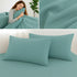 4 Piece Complete Bedding Set Duvet Cover Set With Fitted Bed Sheet & Pillowcases - Duck Egg