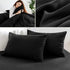 4 Piece Complete Bedding Set Duvet Cover Set With Fitted Bed Sheet & Pillowcases - Black