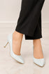 Women's Pointy Toe Court Shoes White Patent Stiletto Heel Formal Elegant G-924