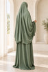 Women’s Two-Piece Prayer Set with Short Khimar and Elastic Waist Skirt