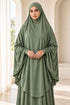 Women’s Two-Piece Prayer Set with Short Khimar and Elastic Waist Skirt