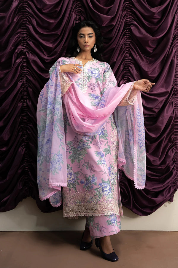 Ayzel Digital Printed Embroidered Lawn suit SKYFLORA