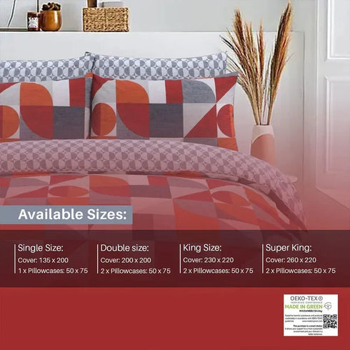 Pure Cotton Printed Duvet Cover Set - Premium Quality - Geometric Pattern Multi