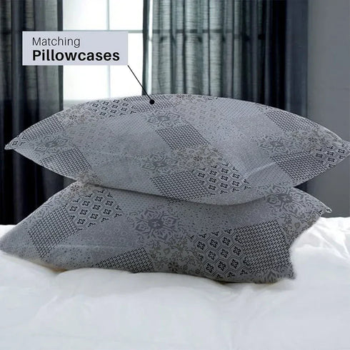 Soft Cotton Quilted Duvet Cover Set - Marrocoas Printed Reversible