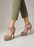 Women's Nude Suede Cross Strap Higha Heel Sandals Open Toe Stiletto BS27