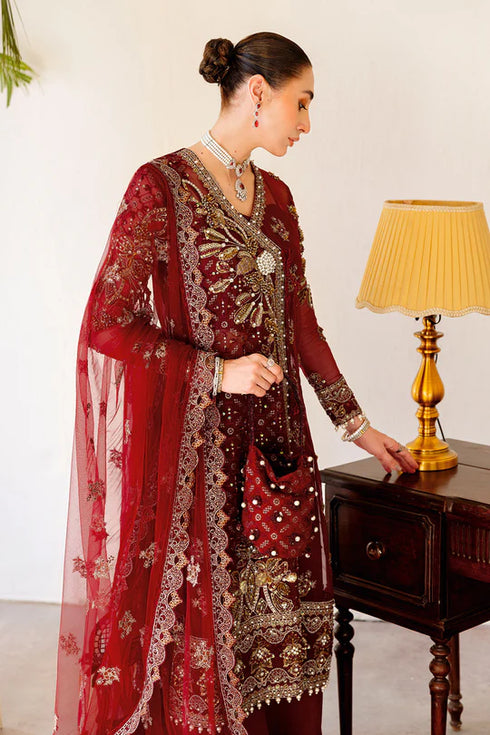 Ramsha  Embroidered Organza Suit H-504
