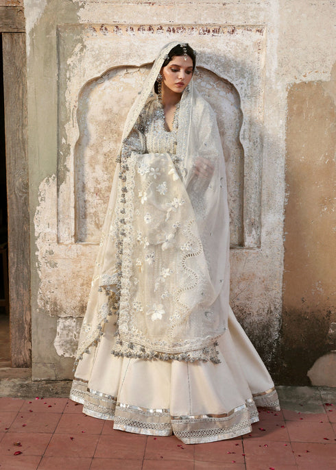 Hussain Rehar Embroidered Orgnaza Suit Sitara