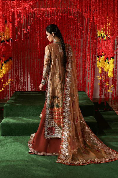 Afrozeh Emboridered Tissue Zari  Suit Poshna