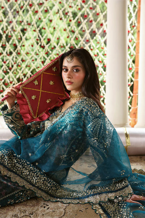 Afrozeh Embellished Organza Suit Sitara