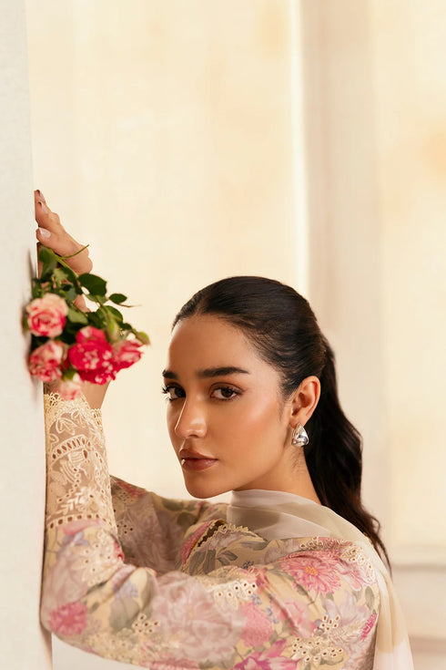 Afrozeh Lawn Suit Glow Streaked