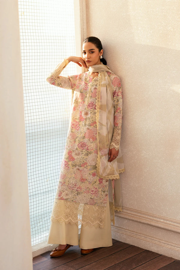 Afrozeh Lawn Suit Glow Streaked